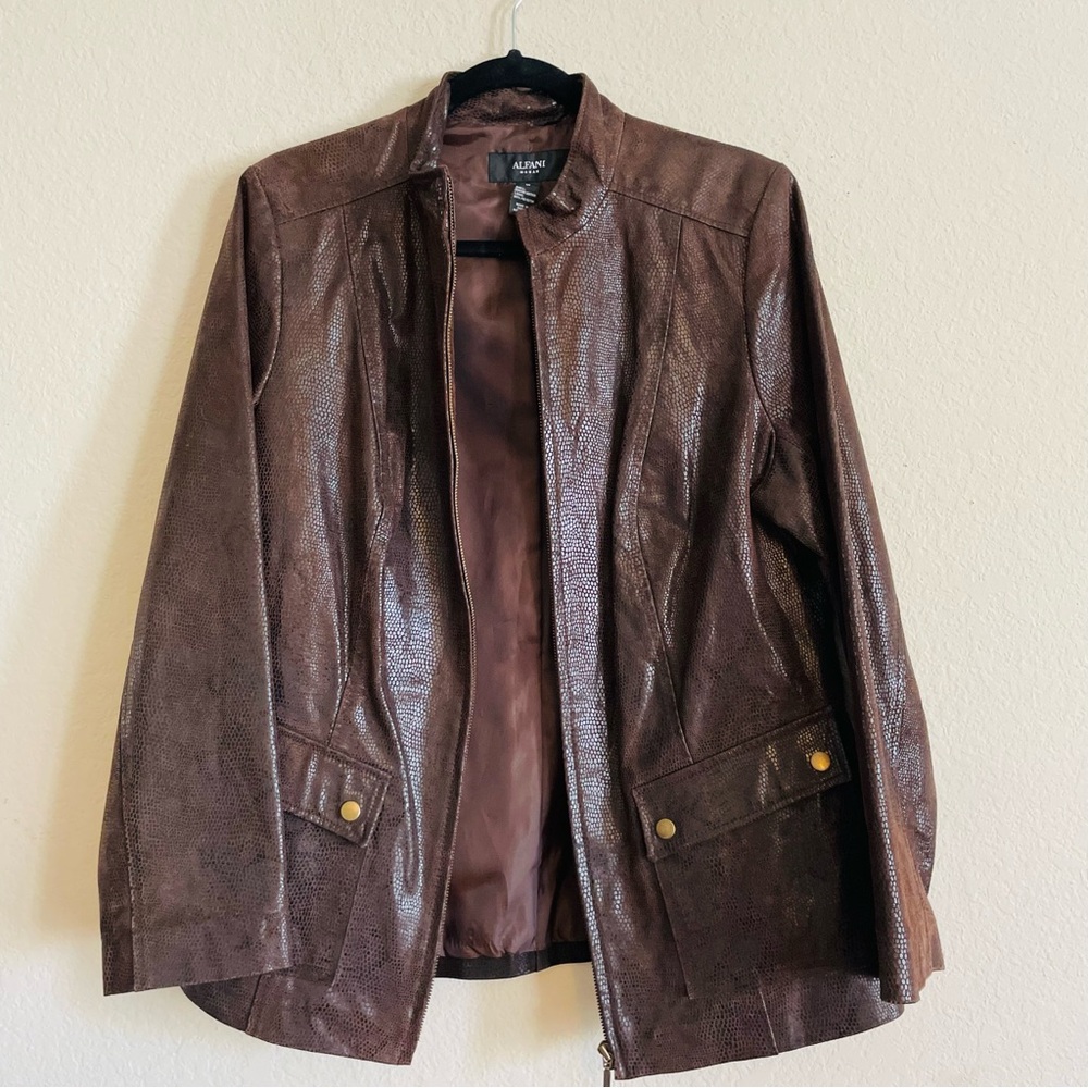 Alfani Brown Leather Jacket